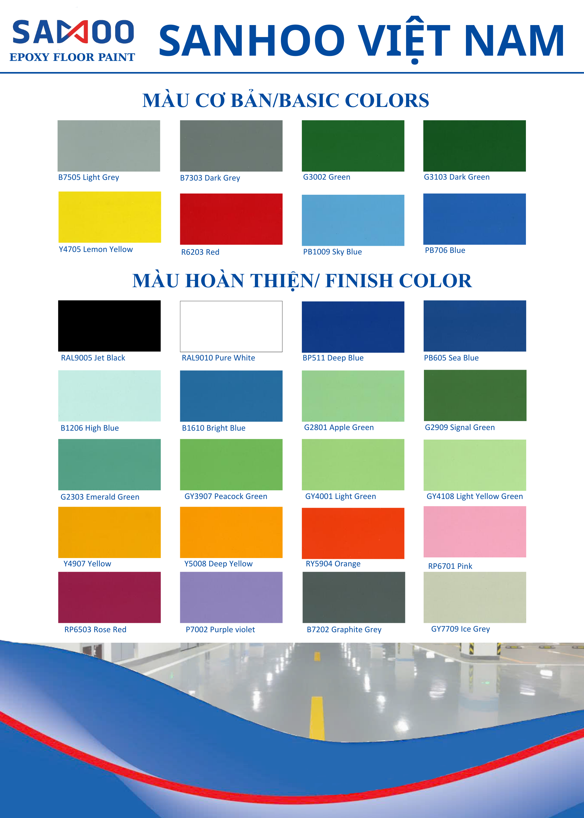 Bảng Màu Sơn Epoxy – Đẹp, Bền & Phù Hợp Mọi Không Gian