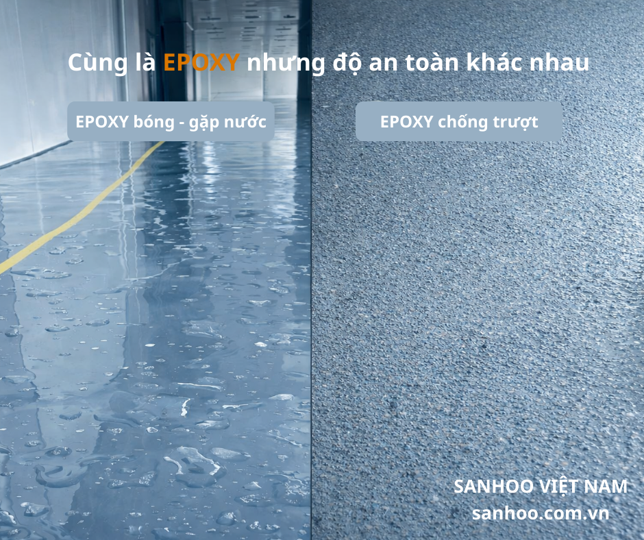🔍 Tại sao sàn epoxy bị trơn trượt khi gặp nước?