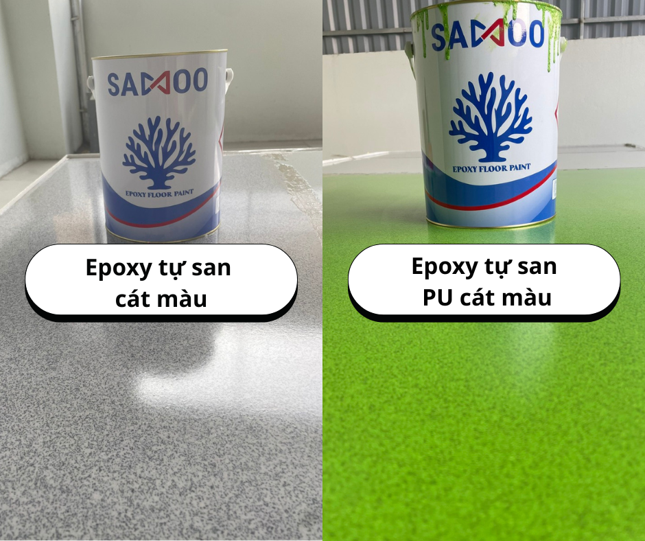 Sơn tự san PU cát màu là gì? So sánh sơn PU cát màu và sơn epoxy cát màu