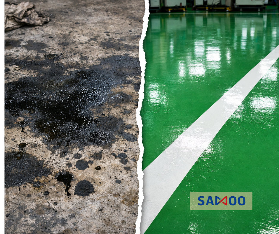 CÁCH XỬ LÝ NỀN BỊ DÍNH DẦU TRƯỚC KHI THI CÔNG SƠN EPOXY ĐÚNG KỸ THUẬT