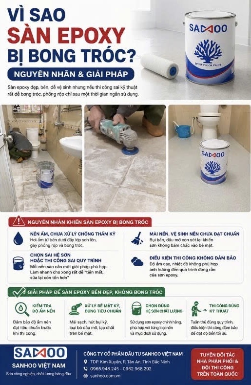 VÌ SAO SÀN EPOXY BỊ BONG TRÓC? NGUYÊN NHÂN VÀ GIẢI PHÁP KHẮC PHỤC