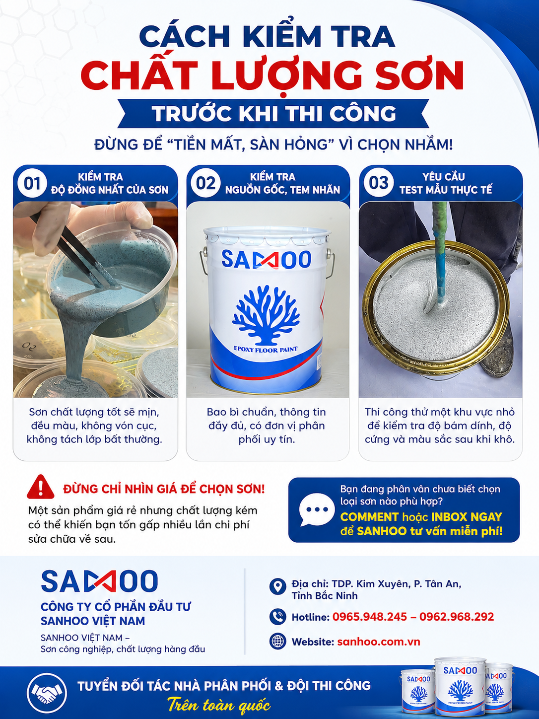 CÁCH KIỂM TRA CHẤT LƯỢNG SƠN TRƯỚC KHI THI CÔNG – TRÁNH “TIỀN MẤT, SÀN HỎNG”