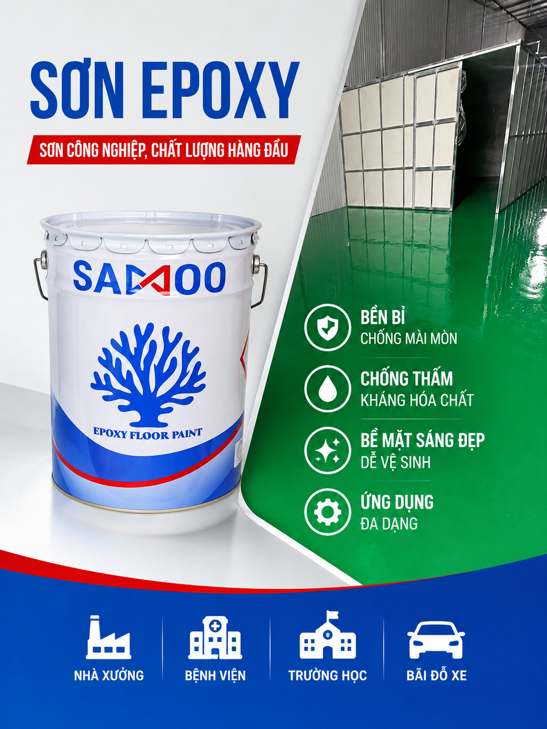 Sơn Epoxy là gì? Vì sao sơn Epoxy được sử dụng rộng rãi trong nhà xưởng và công trình công nghiệp?