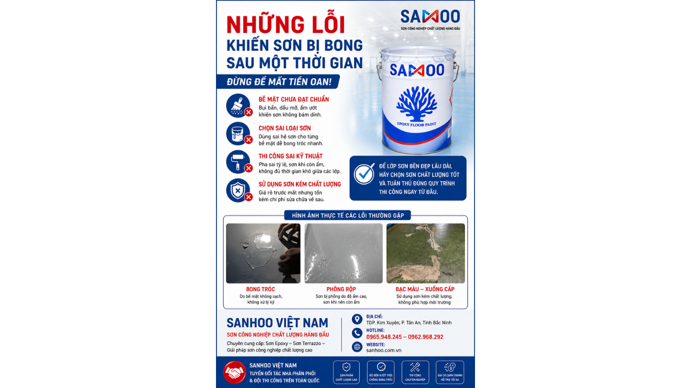 NHỮNG LỖI KHIẾN SƠN BỊ BONG SAU MỘT THỜI GIAN – NGUYÊN NHÂN VÀ CÁCH KHẮC PHỤC HIỆU QUẢ