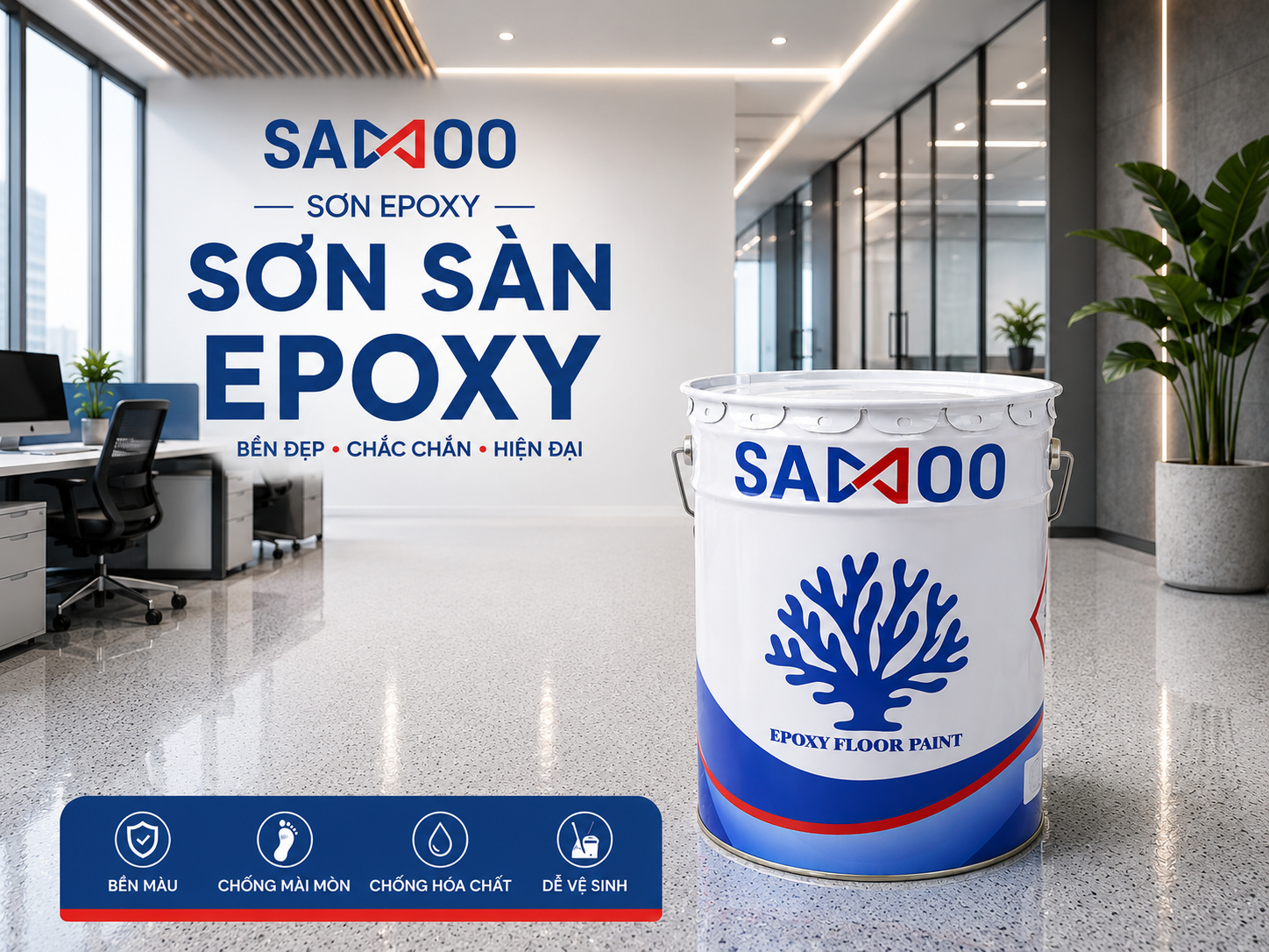 Sơn Sàn Epoxy SANHOO – Giải Pháp Bảo Vệ Và Nâng Tầm Thẩm Mỹ Cho Mọi Công Trình