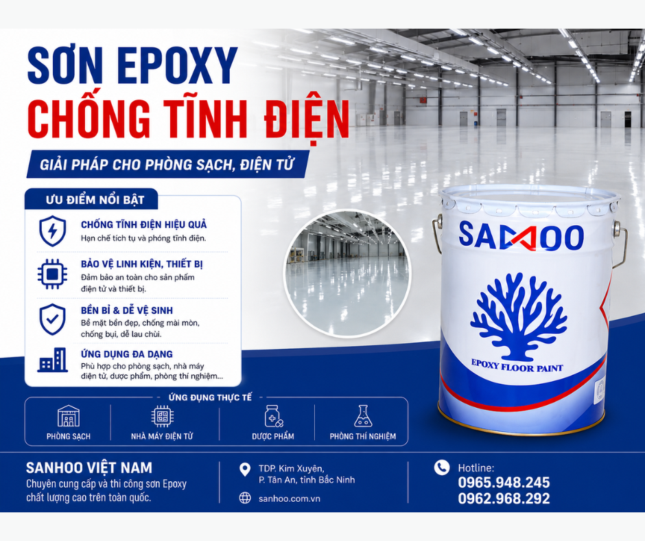 Sơn Epoxy Chống Tĩnh Điện – Giải Pháp Hoàn Hảo Cho Phòng Sạch, Nhà Máy Điện Tử